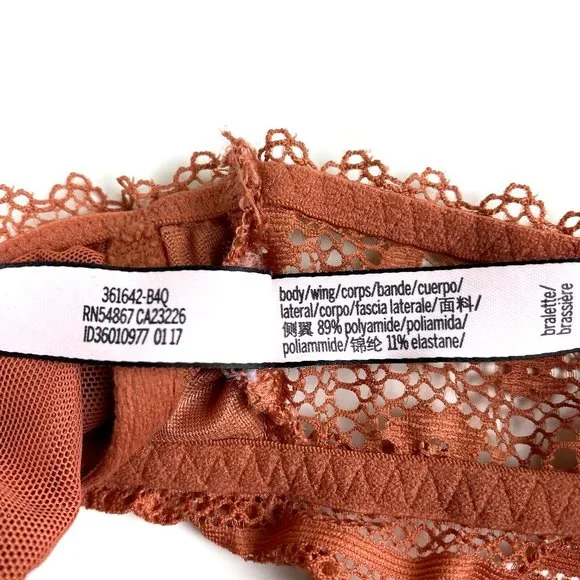 Victoria's Secret Lace Halter Bralette Women's Size XS Rust - Picture 4 of 4